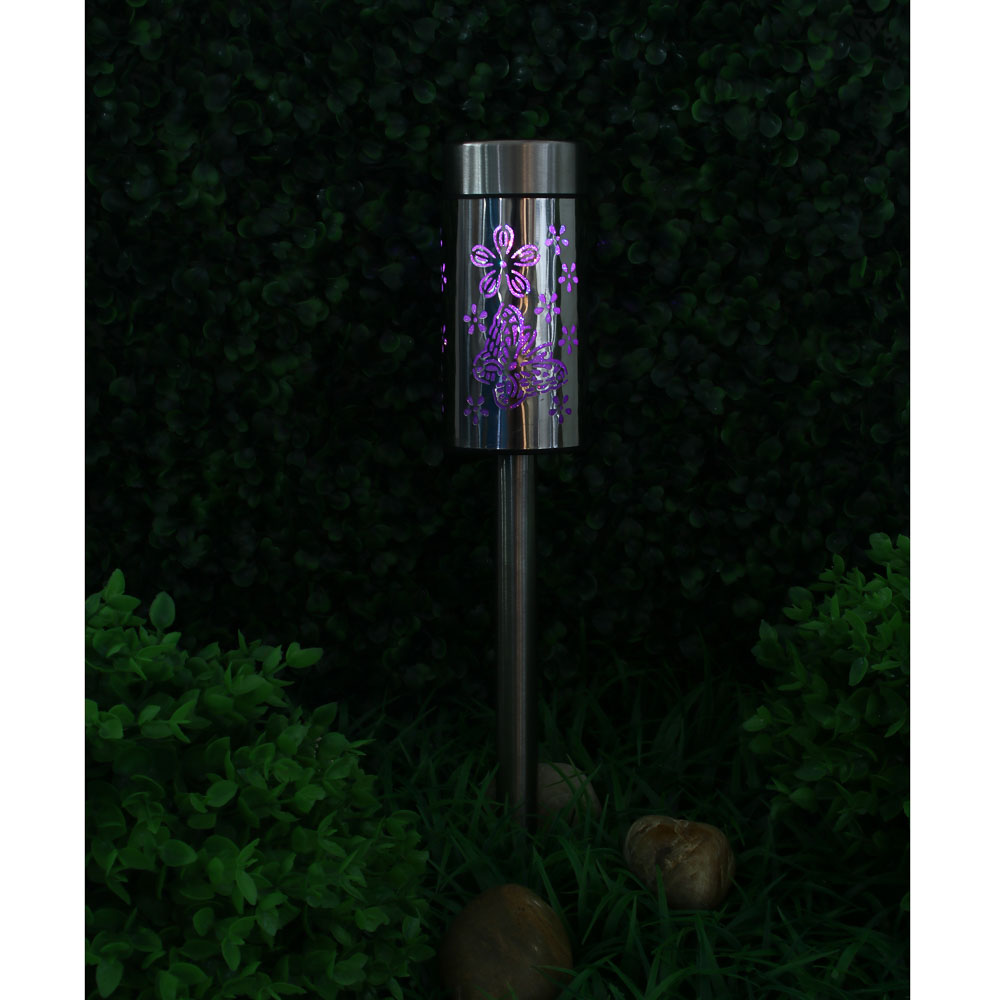 INBLOOM Фонарь на солн. бат. 6х41,5см LED1*RGB IP44 1*1.2V Ni-MH AAA600mAH 2.1v35мА, металл, пласт., арт.№ 475-297