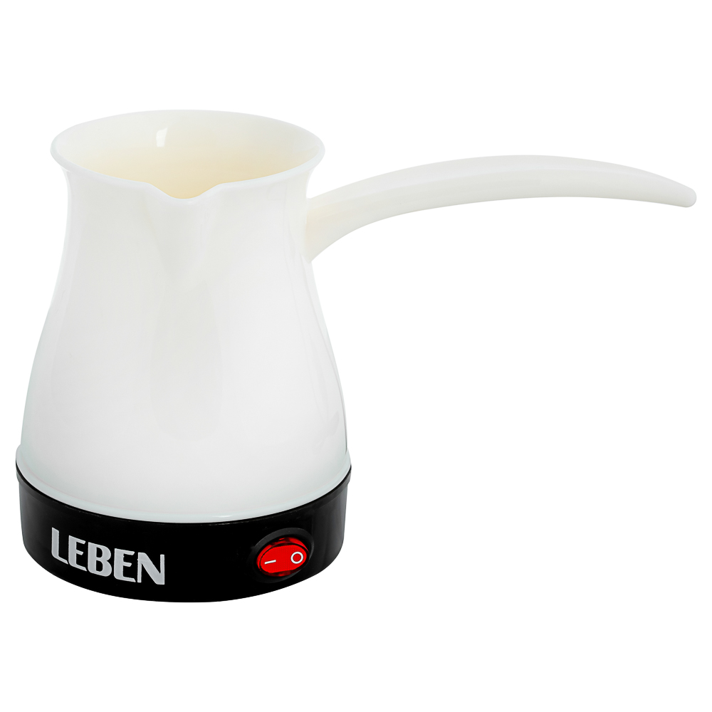 LEBEN Турка электрическая с выключателем 0,4л, 700Вт, молочный цвет, пластик, арт.№ 286-026