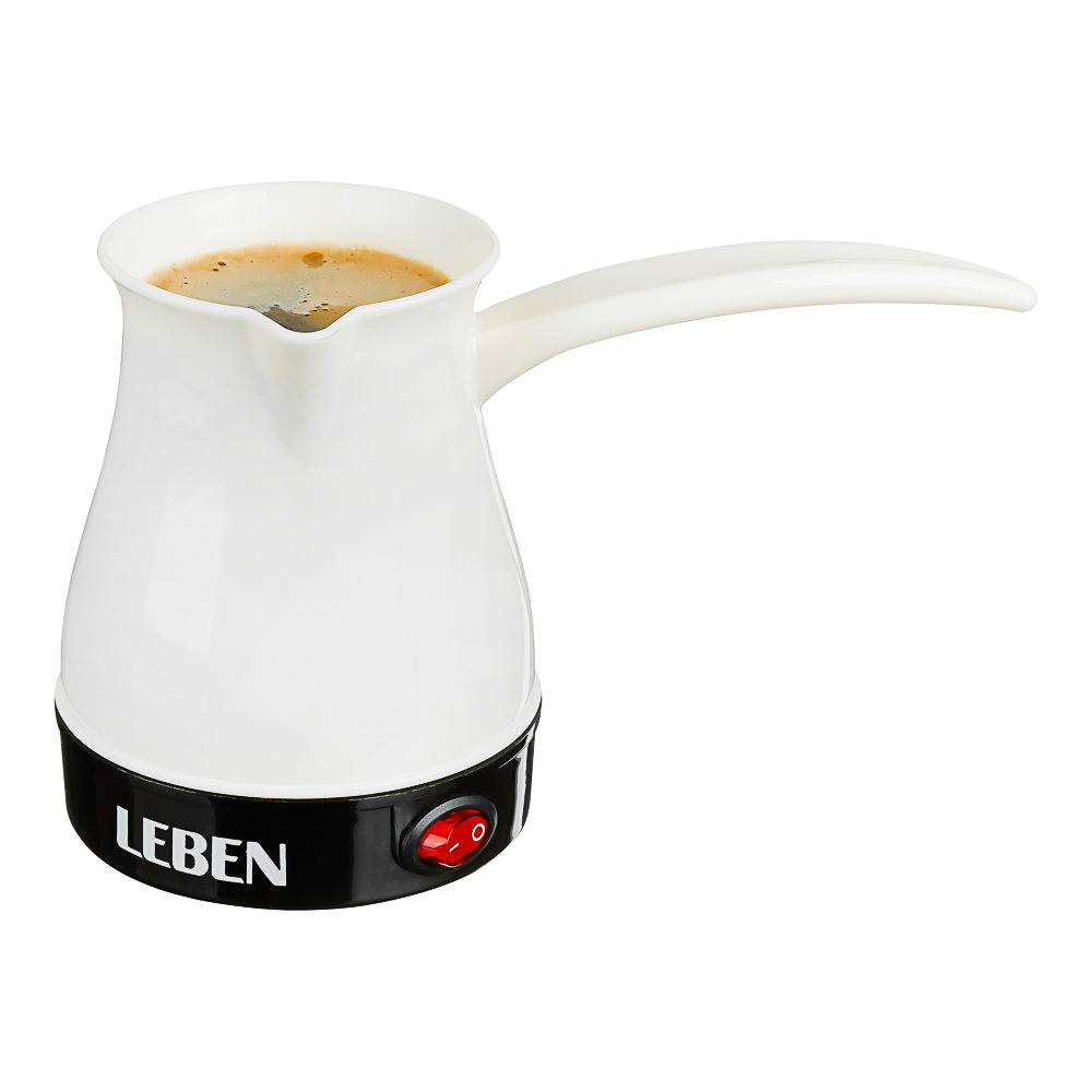 LEBEN Турка электрическая с выключателем 0,4л, 700Вт, молочный цвет, пластик, арт.№ 286-026