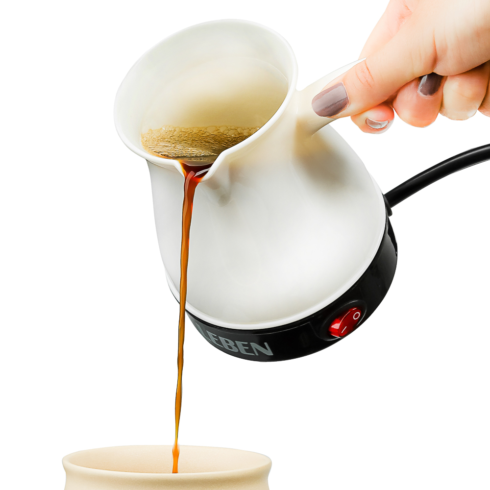 LEBEN Турка электрическая с выключателем 0,4л, 700Вт, молочный цвет, пластик, арт.№ 286-026