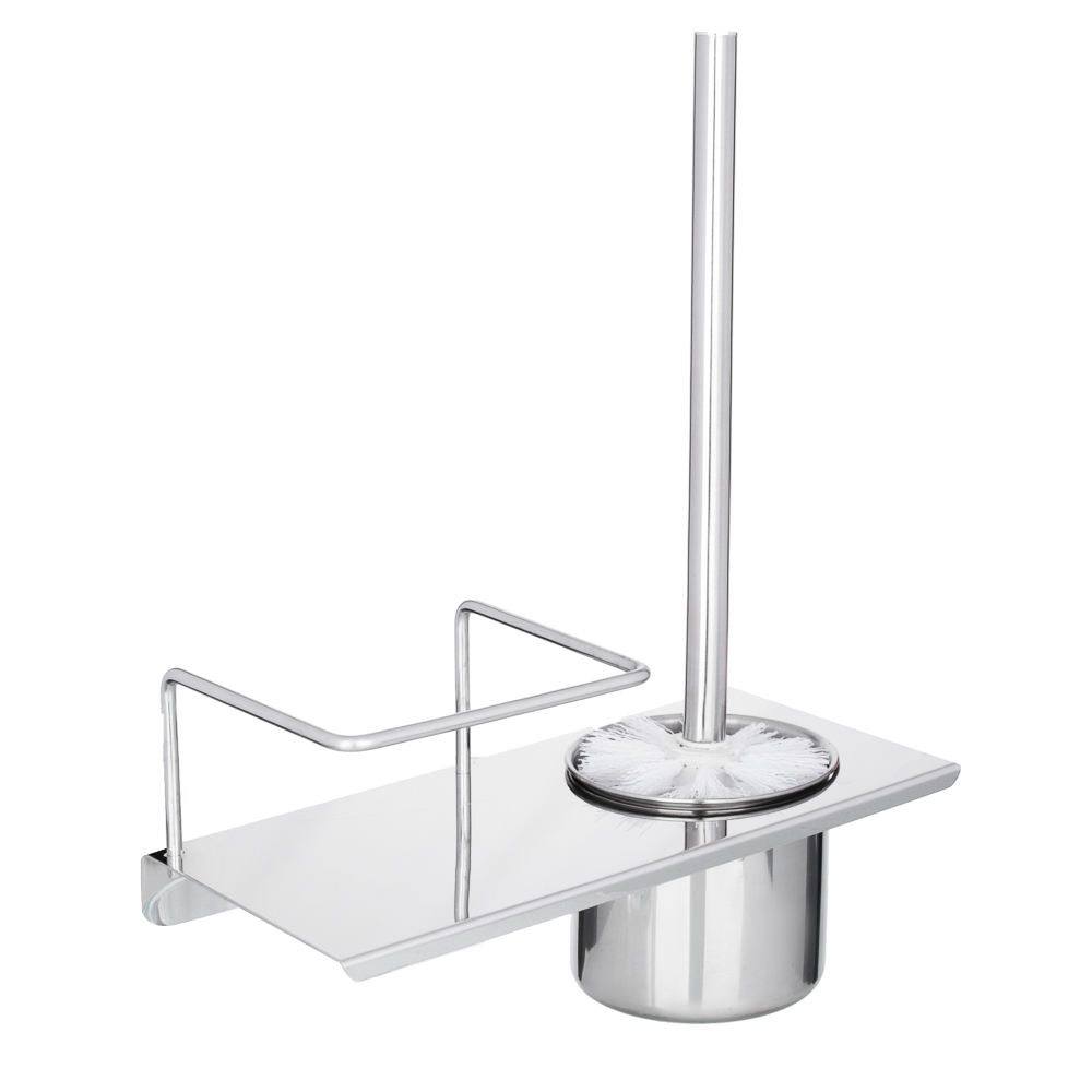 SonWelle Ёрш для туалета с полкой, нерж.сталь, хром, арт.№ 542-015
