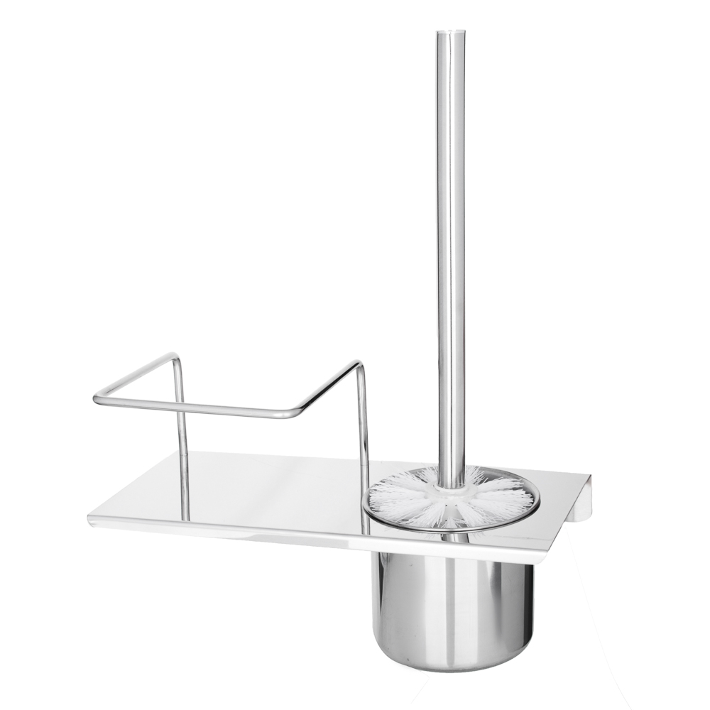 SonWelle Ёрш для туалета с полкой, нерж.сталь, хром, арт.№ 542-015