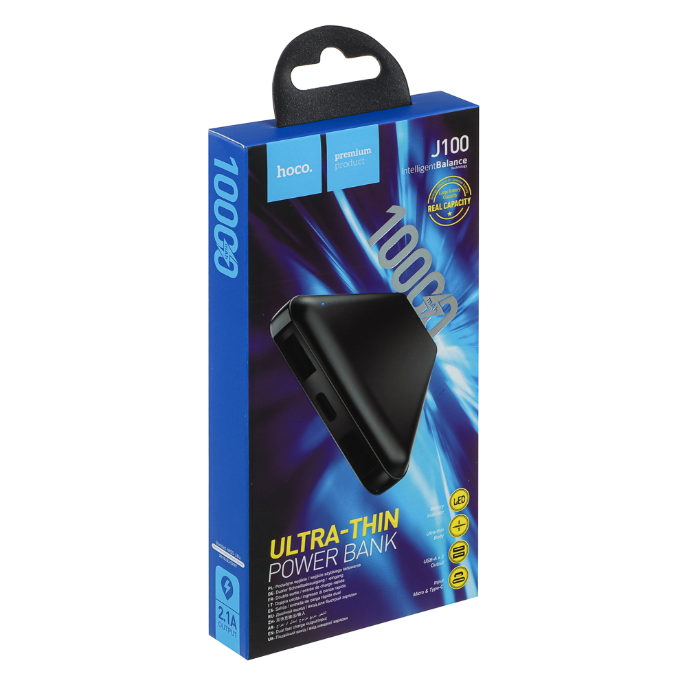 Аккумулятор мобильный hoco. модель J100 10000мАч, цвет: черный, арт.№ 031-189
