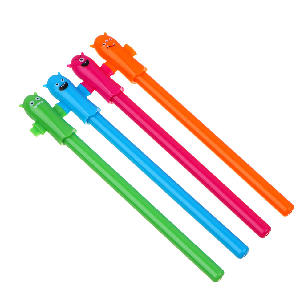 ЯЩЕРЫ Набор ручек шариковых синих, 4 цвета корпуса, наконечник в форме ящера, пластик, ПВХ бокс, арт.№ 524-231