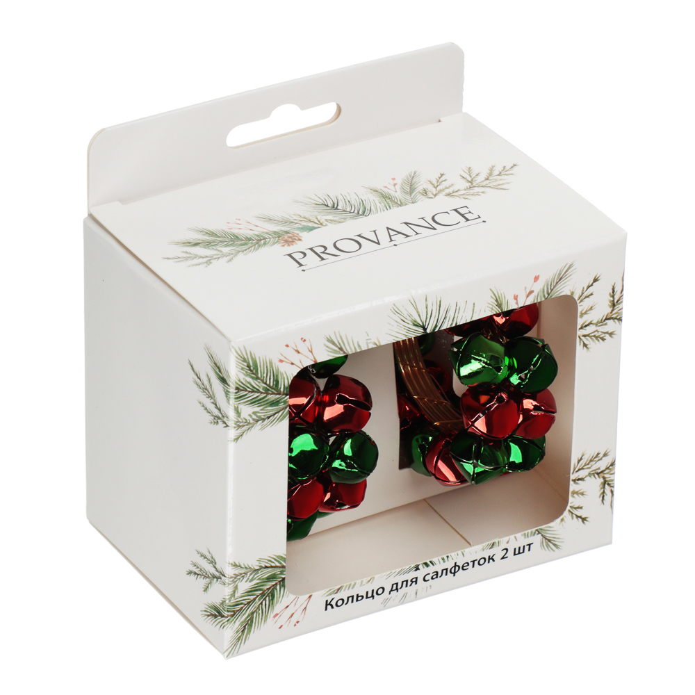 PROVANCE Асти Кольцо для салфеток 2шт, 100% металл, красно-зеленый, арт.№ 492-129