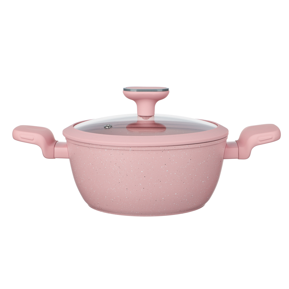 Кастрюля тм SATOSHI Ботаника 2,3л, d20х9см, антипригарное покрытие мрамор, индукция, 3 цвета, арт.№ 846-772