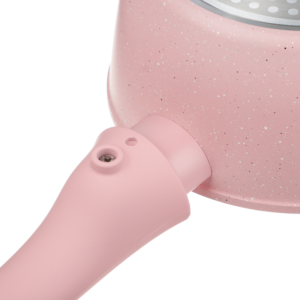 Ковш тм SATOSHI Ботаника 1,3л, d16см, с крышкой, съем. ручка, антиприг. покр. мрамор, инд, 3 цвета, арт.№ 846-773