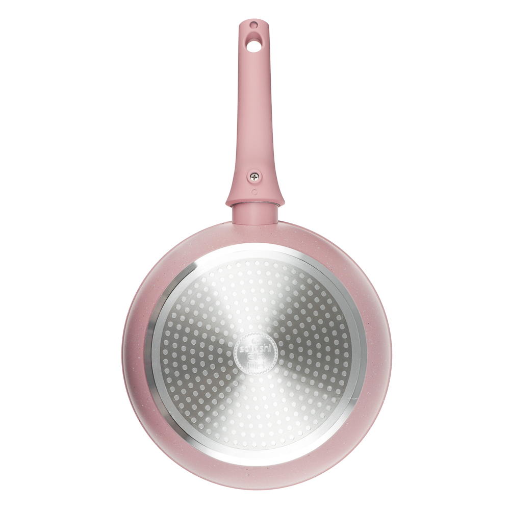 Сковорода глубокая литая тм SATOSHI Ботаника d24см, антиприг.покр. мрамор, съем. ручка, инд, 3 цвета, арт.№ 846-774