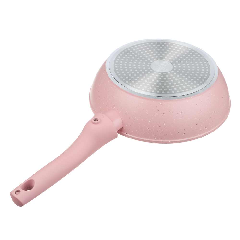 Сковорода глубокая литая тм SATOSHI Ботаника d24см, антиприг.покр. мрамор, съем. ручка, инд, 3 цвета, арт.№ 846-774