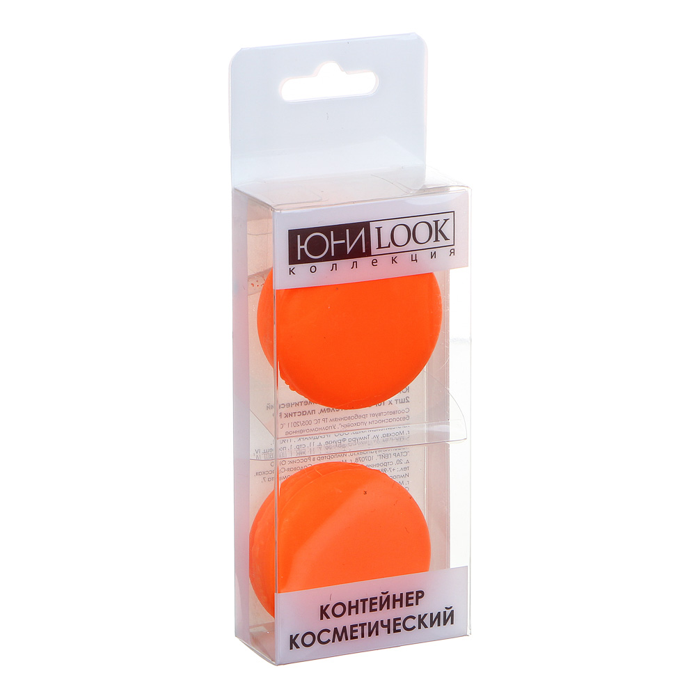 ЮНИLOOK Контейнер косметический 2шт х 10г со шпателем, пластик РР, 6 цветов, арт.№ 357-238