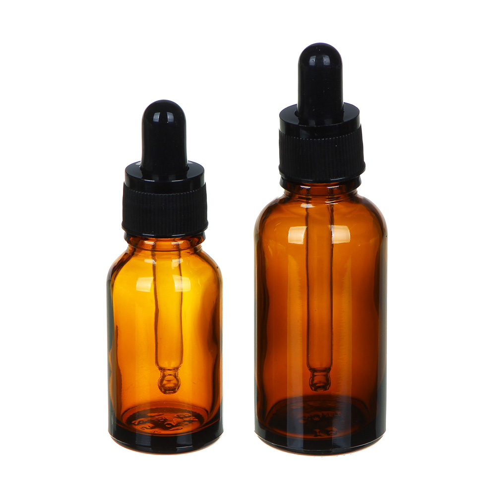 ЮНИLOOK Флакон косметический с пипеткой 2шт, 15мл/30мл, стекло, пластик PP, резина, арт.№ 357-240