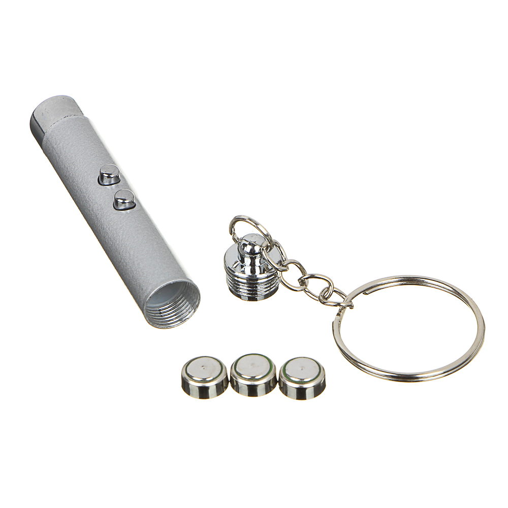 Лазерная указка с фонариком тм ЕРМАК, LR41, 6см, алюминий, арт.№ 227-002