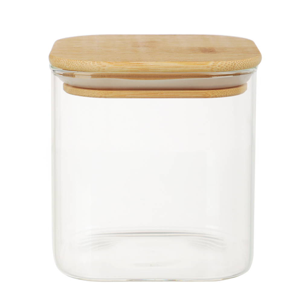 VETTA ЭКО Вуд Банка для хранения 750мл, 10,5х10х10см, стекло, бамбук, арт.№ 828-001