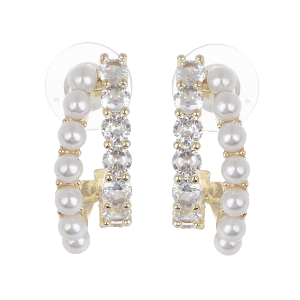 Серьги, медь, цирконий, 2 дизайна, БЖ25-1, арт.№ 023-001