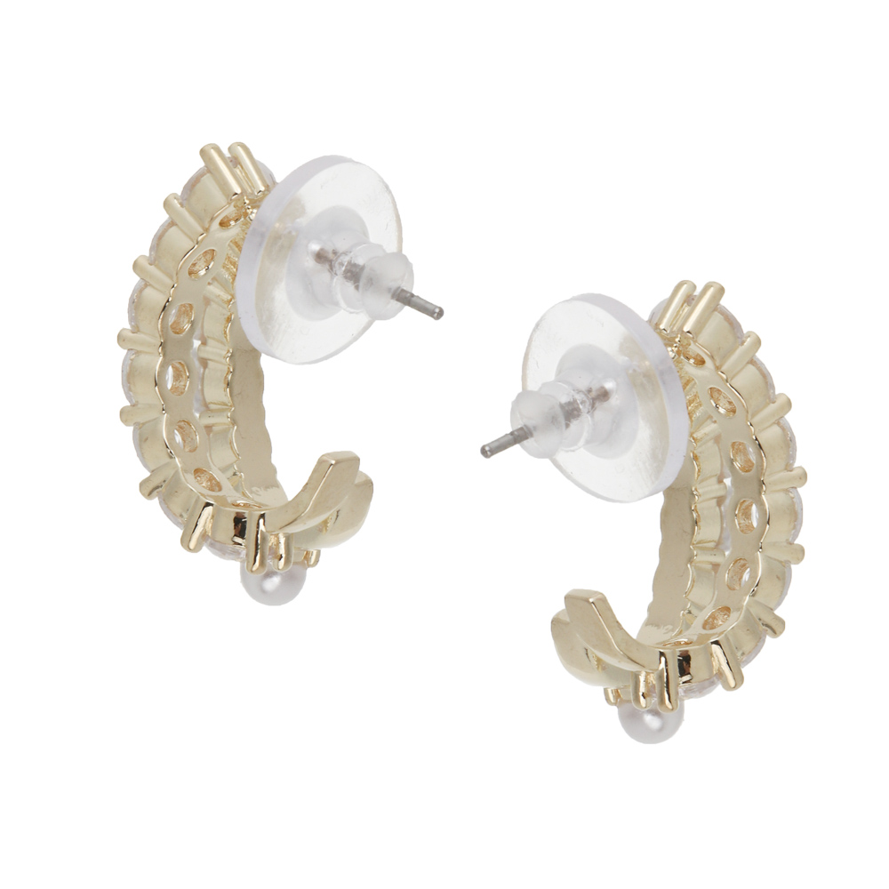 Серьги, медь, цирконий, 2 дизайна, БЖ25-1, арт.№ 023-001