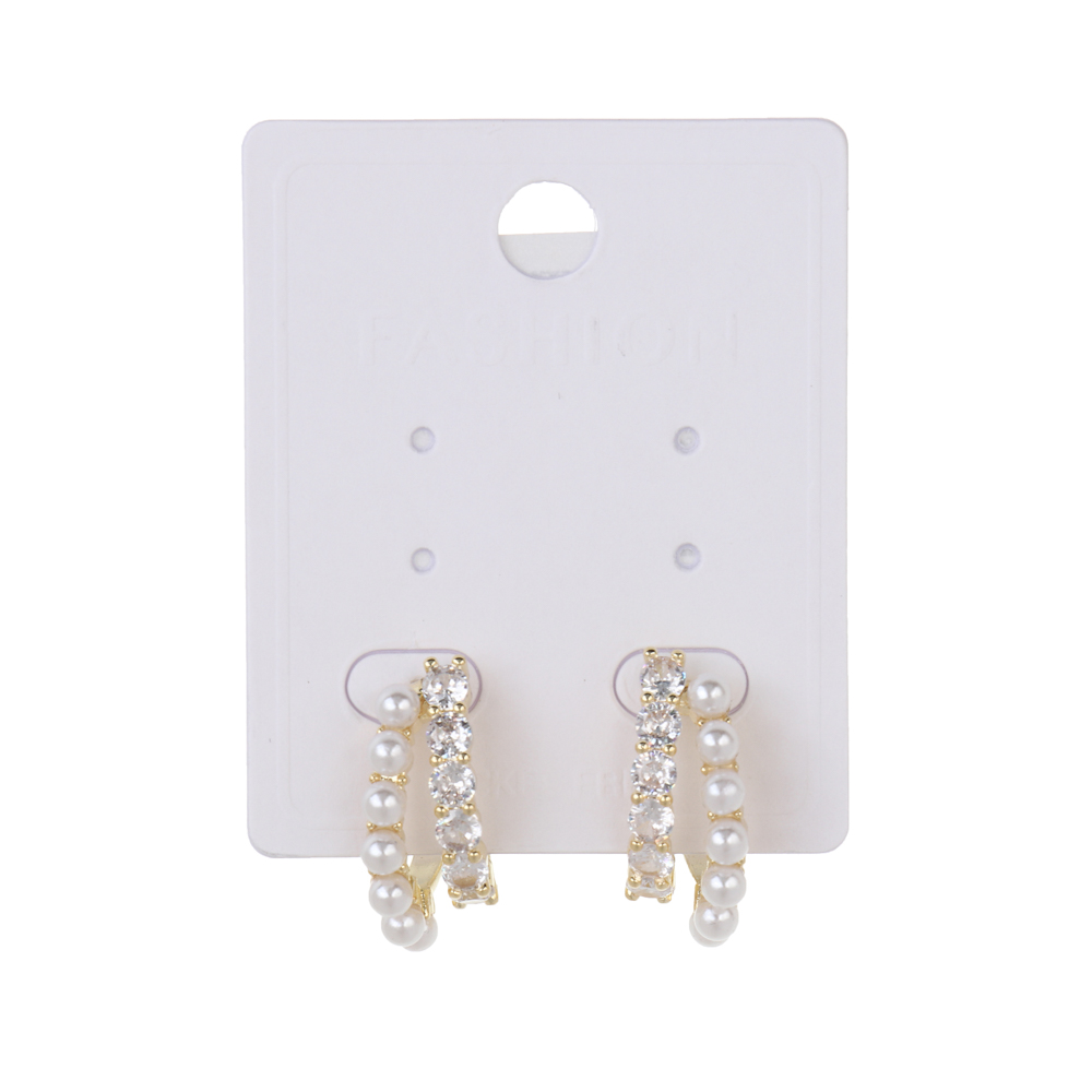 Серьги, медь, цирконий, 2 дизайна, БЖ25-1, арт.№ 023-001