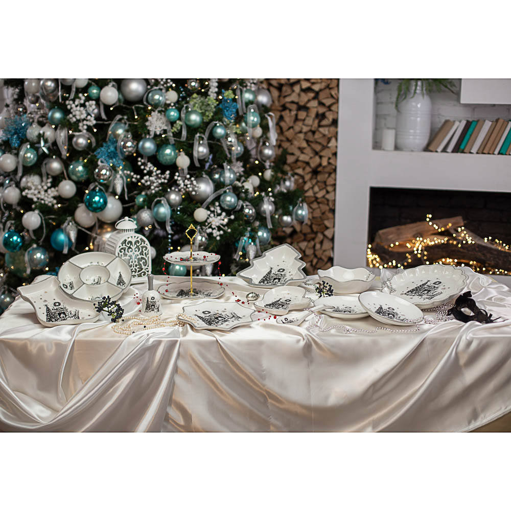 MILLIMI Чудесная ночь Ваза для фруктов двухъярусная d20см, d24,5см, керамика, арт.№ 820-095