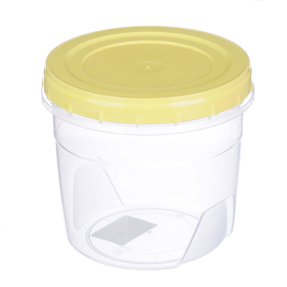 Банка для хранения продуктов пластиковая с завинчивающейся крышкой, 1л, 3 цвета, арт.№ 867-049