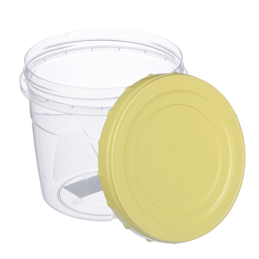 Банка для хранения продуктов пластиковая с завинчивающейся крышкой, 1л, 3 цвета, арт.№ 867-049