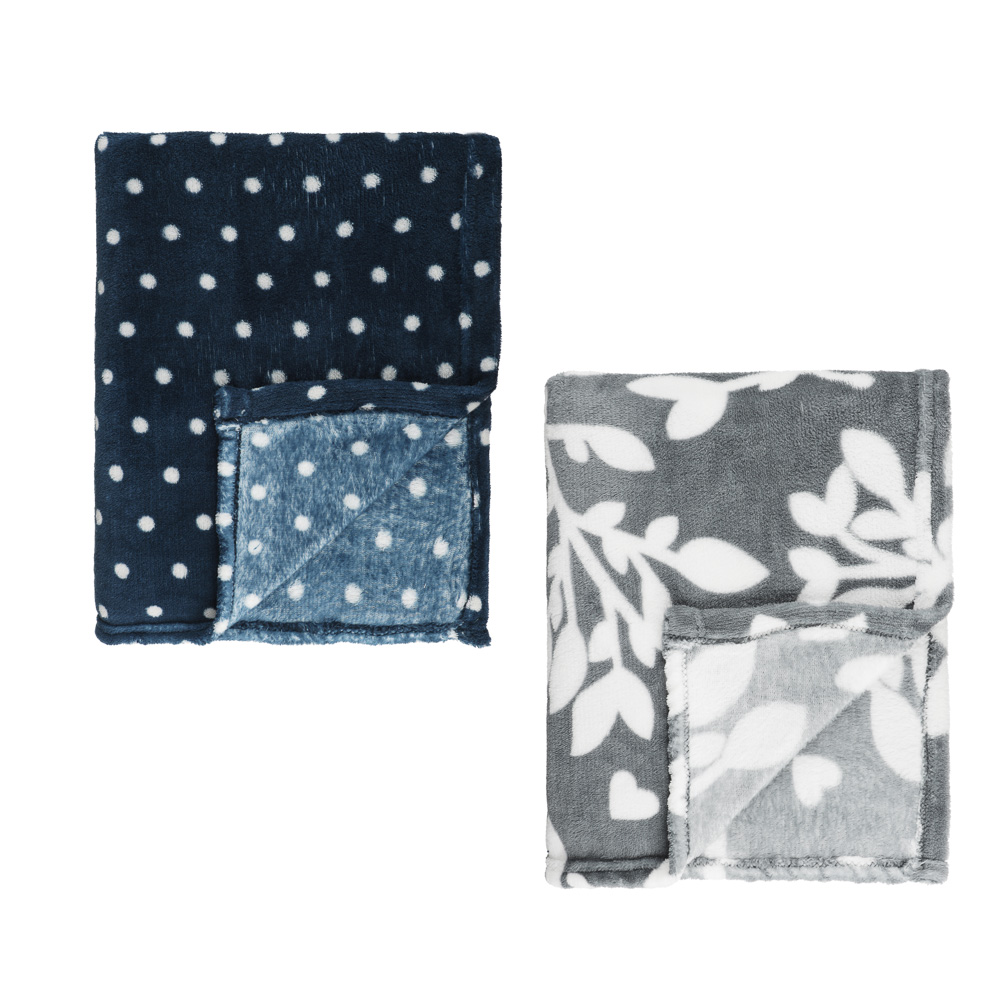 PROVANCE Нэви Плед микрофибра, 130х150см, 180гр/м, 2 дизайна, арт.№ 487-059