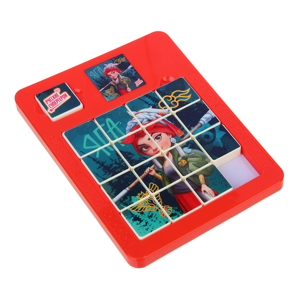 BY Русские Супергерои Логическая игра "Магнитные пятнашки", пластик, 15x19x2см, 8 дизайнов, арт.№ 214-084