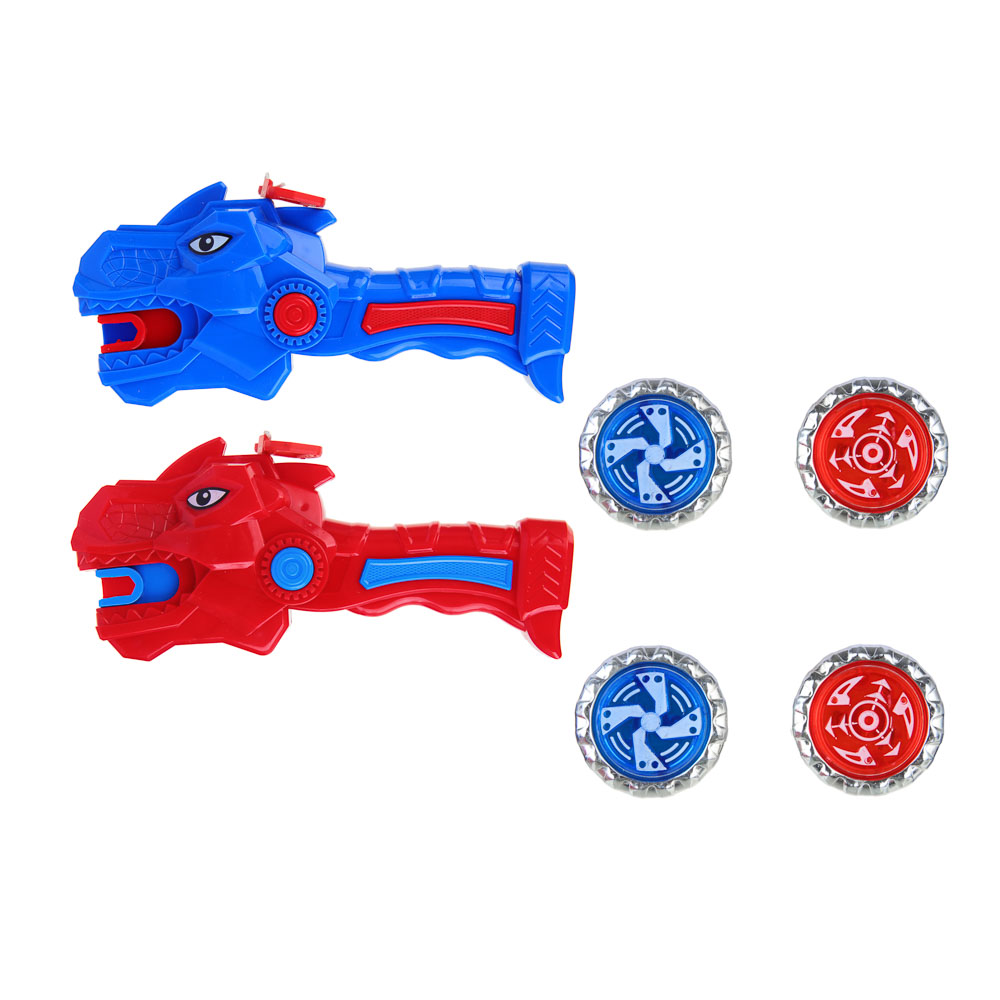 BY Русские Супергерои Набор волчков с пусковой установкой "Бой Пересвета", ABS, 23x22x5см, 3 цвета, арт.№ 260-046