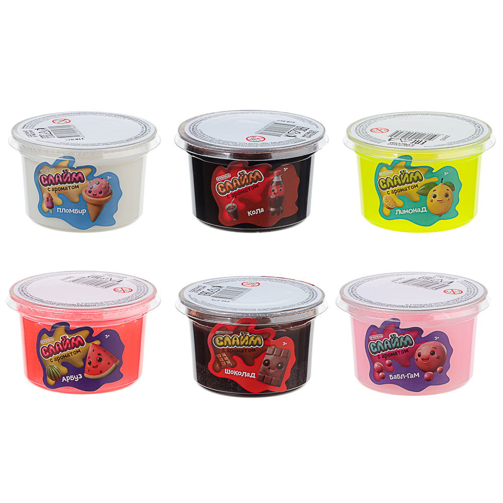 Игрушка для детей из полимерных пластичных масс "Слайм", ИГРОЛЕНД, с ароматом, 100 мл, арт.№ 218-075