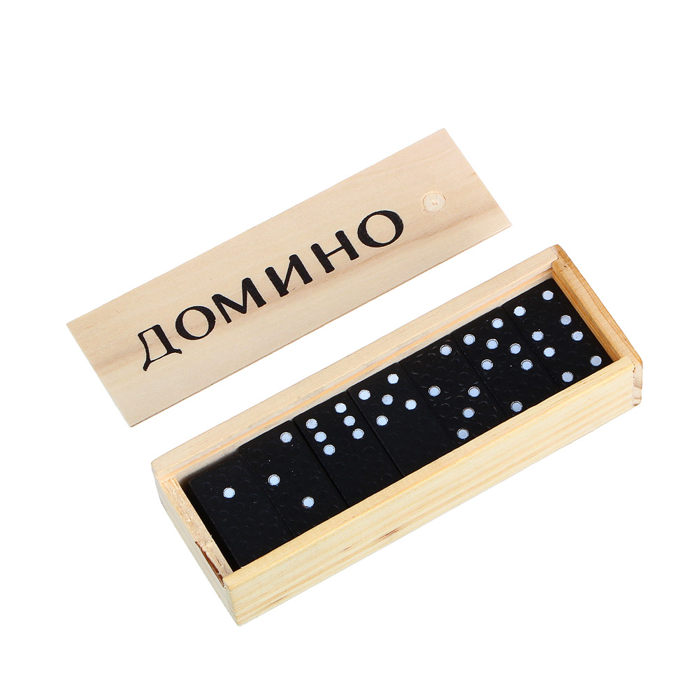 LDGames Домино дерево, в деревянном пенале 15х5см, арт.№ 137-002