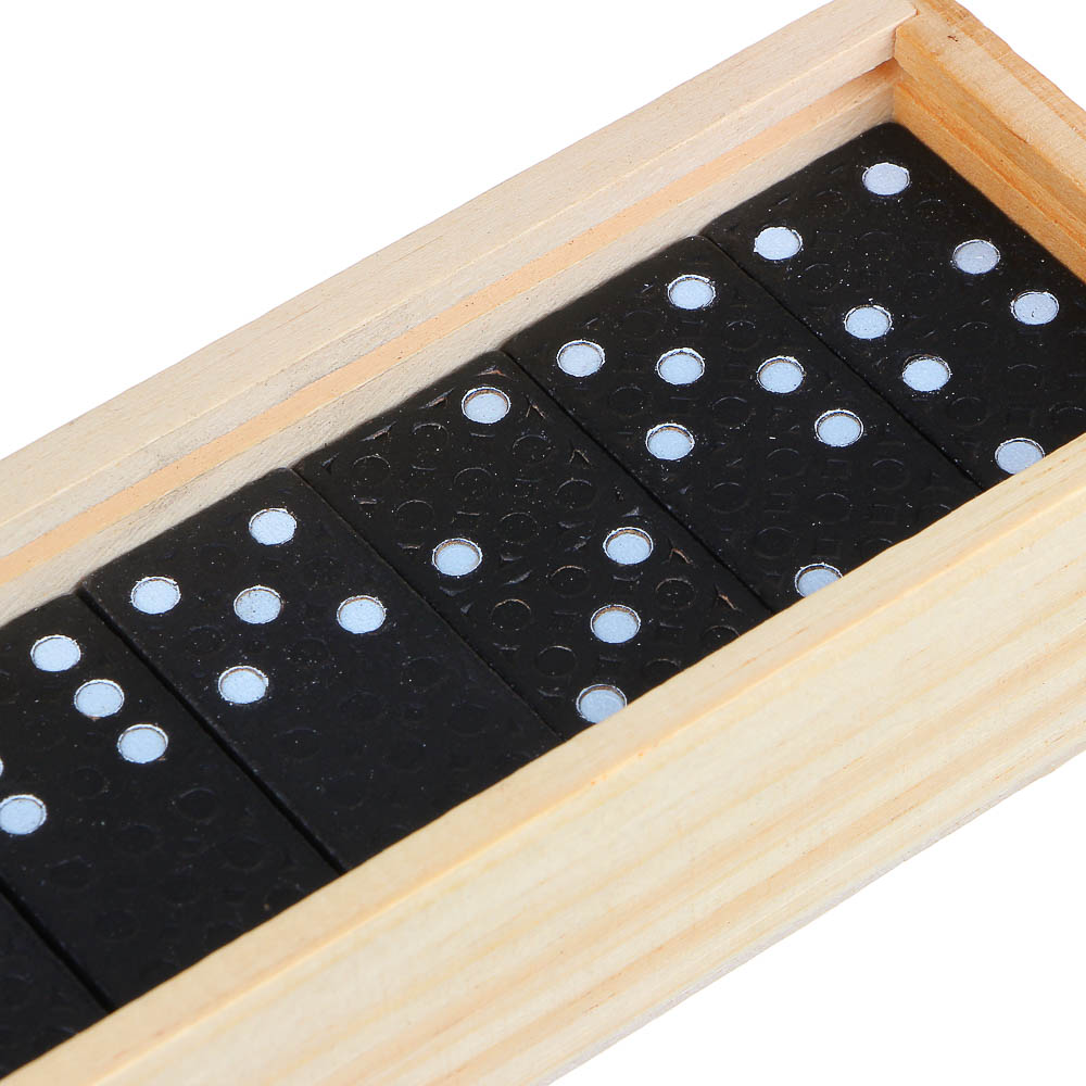 LDGames Домино дерево, в деревянном пенале 15х5см, арт.№ 137-002