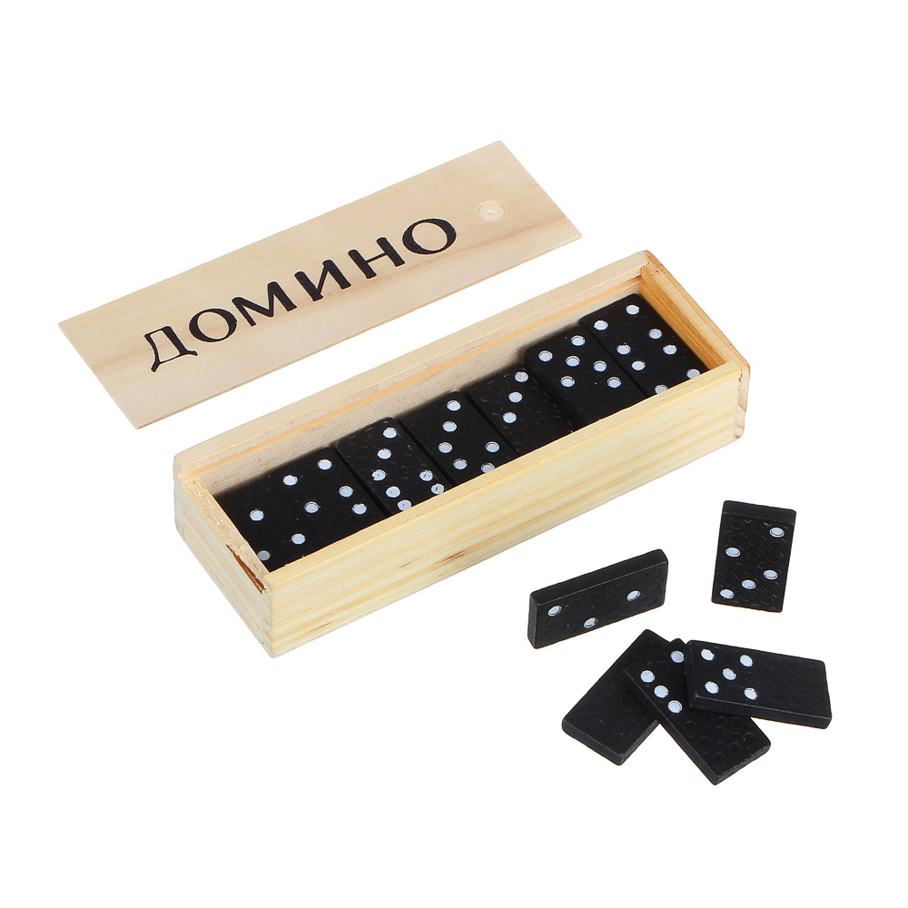 LDGames Домино, дерево, в деревянном пенале, 15х5см, арт.№ 137-002