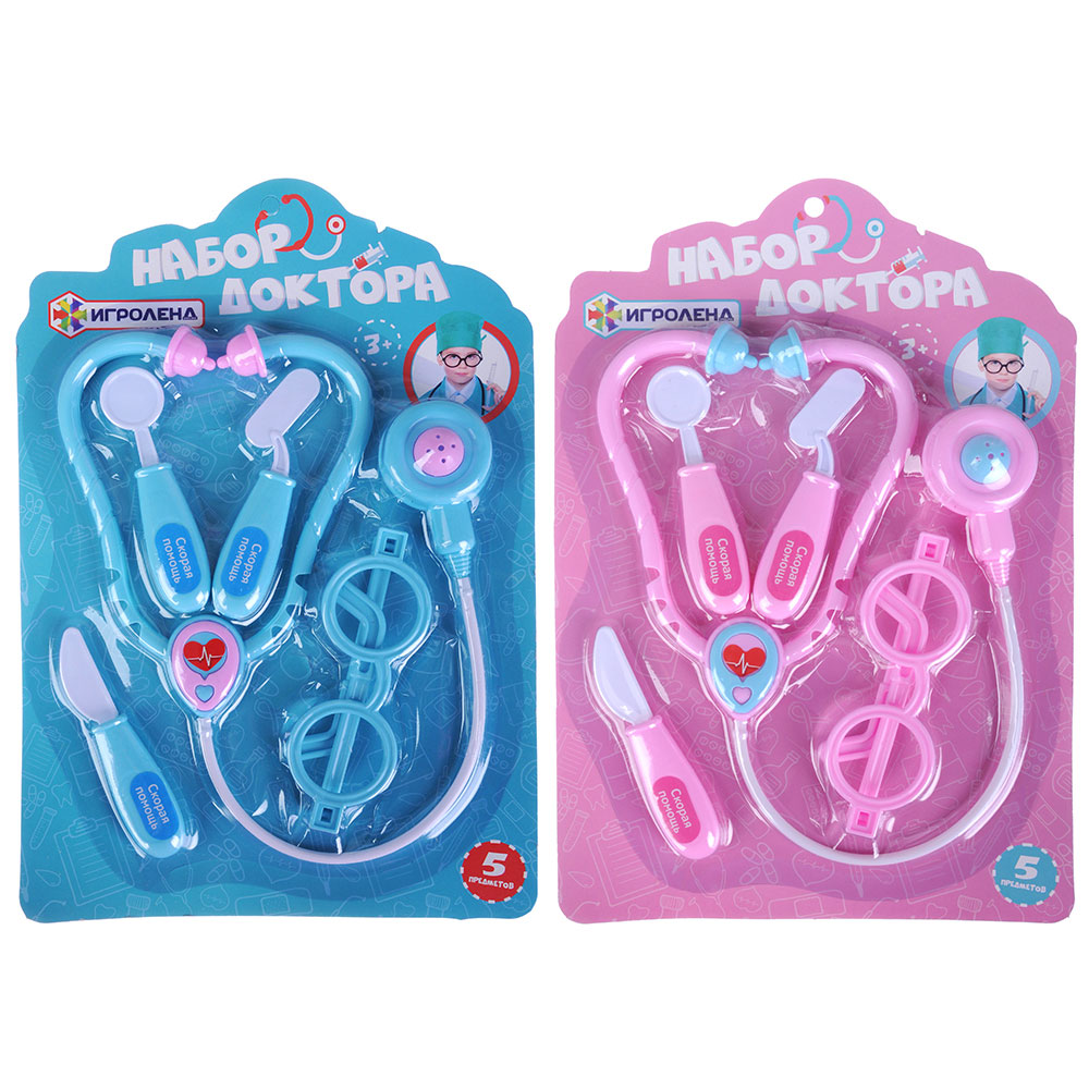 ИГРОЛЕНД Набор доктора, 5пр.,PP , 32х22х3см, 2 дизайна, арт.№ 294-103