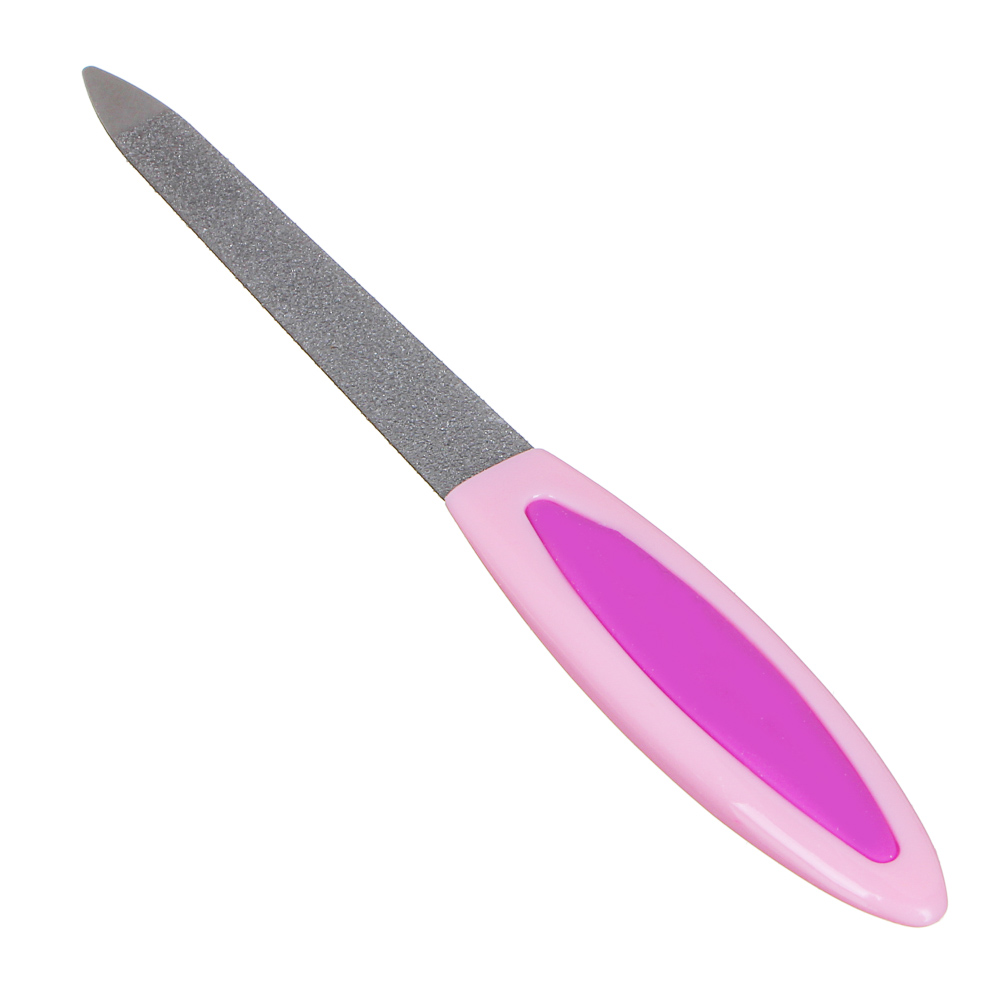 ЮНИLOOK Пилка для ногтей алмазная 2-х сторонняя, 180/180 грит, сталь, пластик, резина, 13см, 3 цвета, арт.№ 305-186