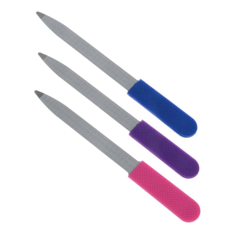 ЮНИLOOK Пилка лазерная для ногтей и боковых валиков, сталь, силикон, 15см, 3 цвета, арт.№ 305-332