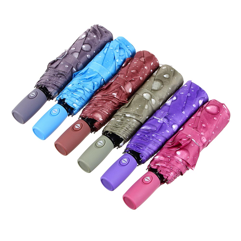 Зонт универсальный, автомат, металл, пластик, полиэстер, 55см, 8 спиц, 4 цвета, арт.№ 302-295