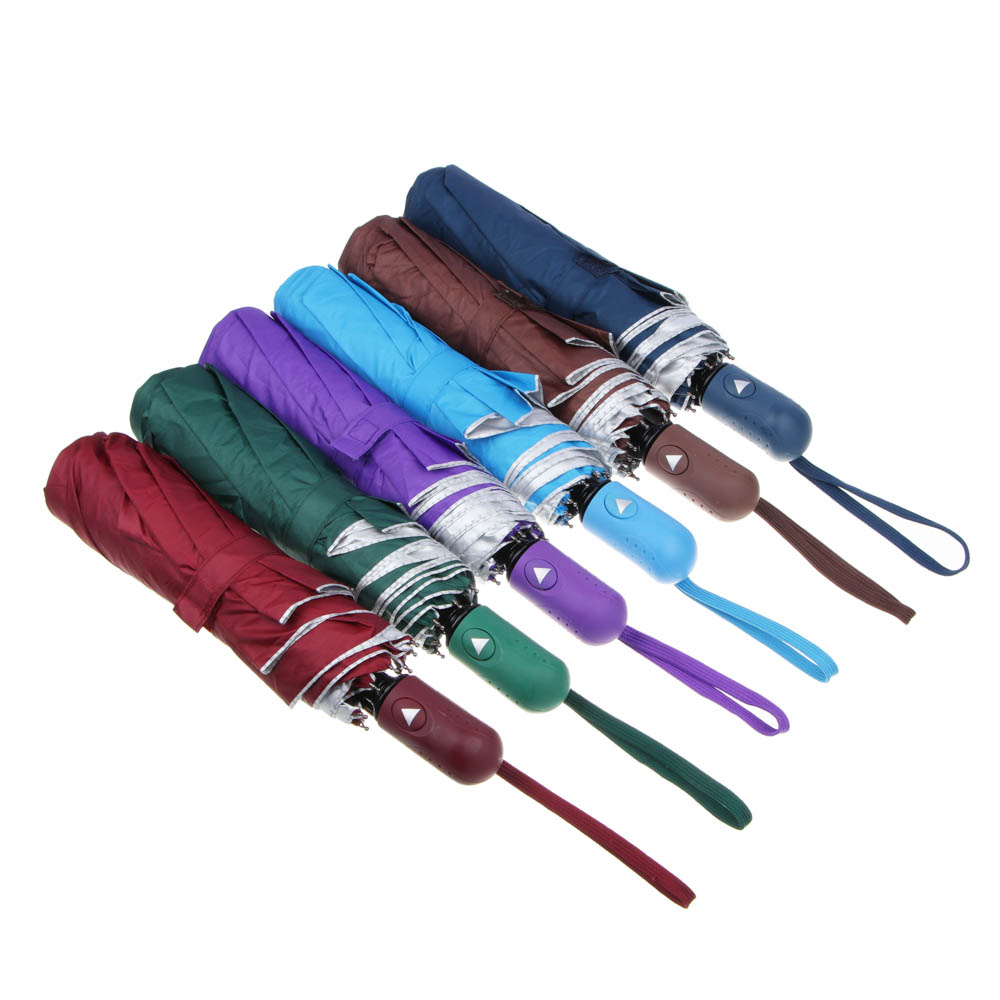 Зонт женский, полуавтомат, сплав, пластик, полиэстер, 55см, 8 спиц, 6 цветов, арт.№ 302-298