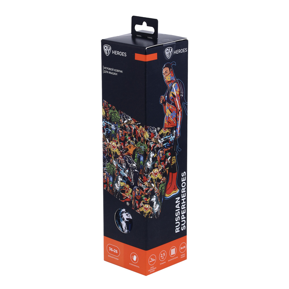 BY Коврик игровой, 360x260x2.5мм, с рисунком, полиэстер, каучук, Герои вселенной, арт.№ 405-045