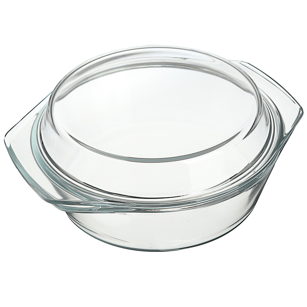 SATOSHI Кастрюля жаропрочная с крышкой, стекло, 23х20х9,5см, 1,4л, арт.№ 825-001