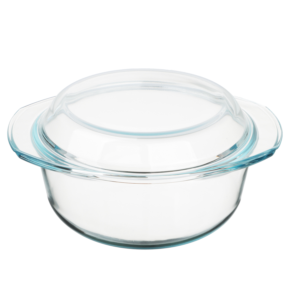 SATOSHI Кастрюля жаропрочная с крышкой, стекло, 27х22х13см, 2,5л, арт.№ 825-002