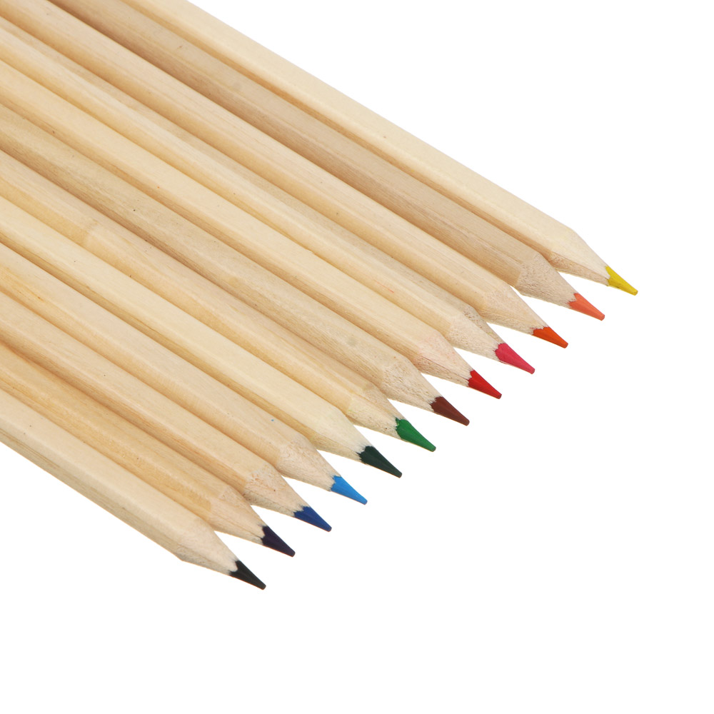 Карандаши 12 цветов, в дерев.пенале BY Русские Супергерои "Свет" натурал. дерево, шестигранные, арт.№ 801-095