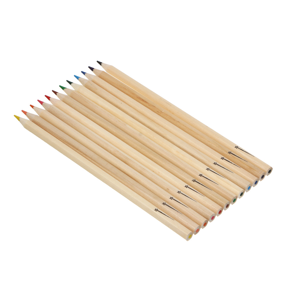 Карандаши 12 цветов, в дерев.пенале BY Русские Супергерои "Свет" натурал. дерево, шестигранные, арт.№ 801-095