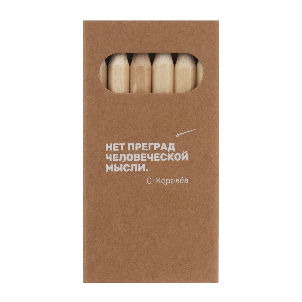 Карандаши 6 цв., мини 9см. BY Русские Супергерои "Свет" натурал. дерево, шестигранные, крафт, арт.№ 801-096