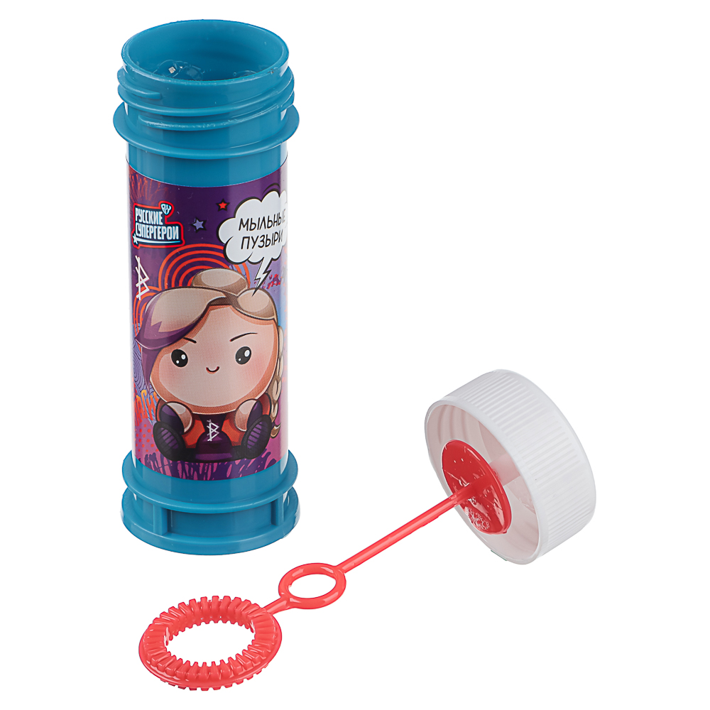 Мыльные пузыри "Русские Супергерои", BY, 50мл, мыльный раствор, пластик, 6 дизайнов, арт.№ 460-034