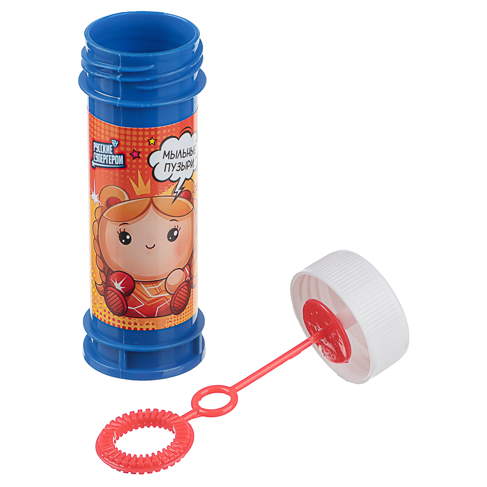 Мыльные пузыри "Русские Супергерои", BY, 50мл, мыльный раствор, пластик, 6 дизайнов, арт.№ 460-034