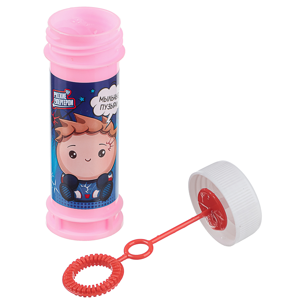 Мыльные пузыри "Русские Супергерои", BY, 50мл, мыльный раствор, пластик, 6 дизайнов, арт.№ 460-034