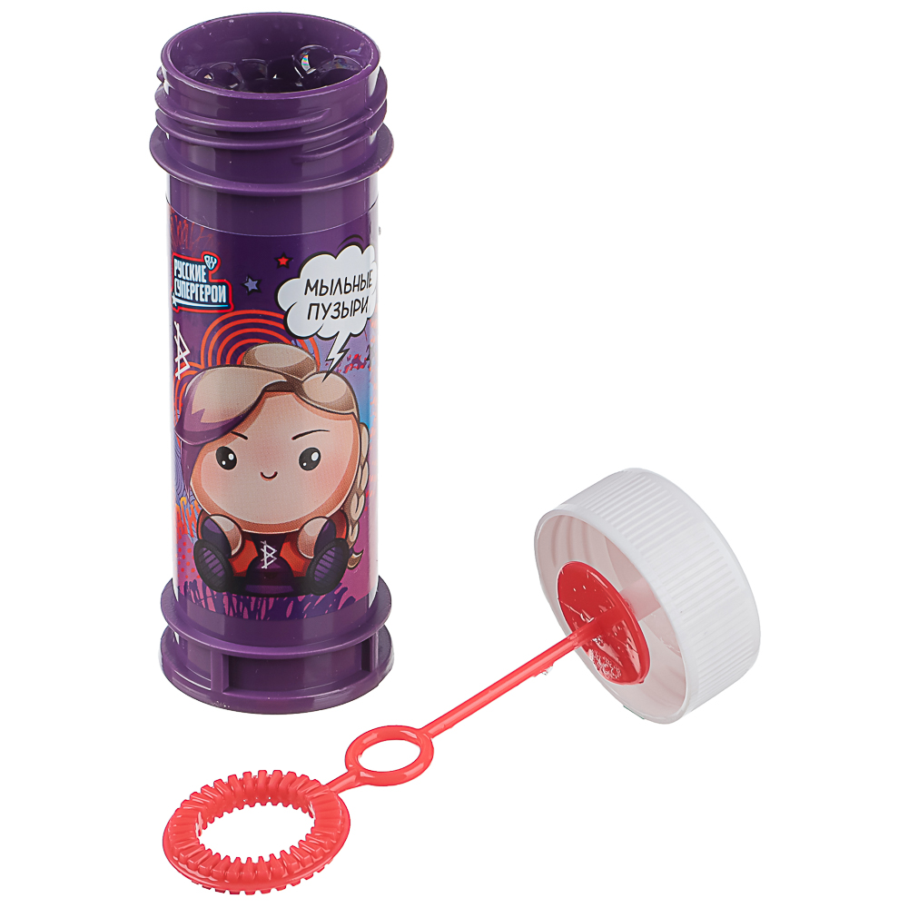 Мыльные пузыри "Русские Супергерои", BY, 50мл, мыльный раствор, пластик, 6 дизайнов, арт.№ 460-034