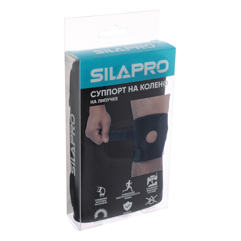 SILAPRO Суппорт на колено, на липучке, 50х15см, полиэстер, неопрен, арт.№ 191-026