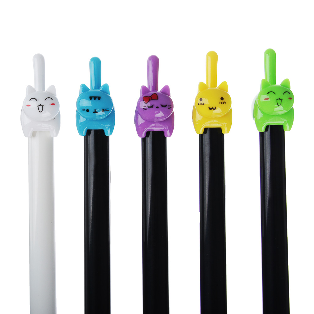 Авторучка синяя "Котик", чернила на масляной основе, 6 цветов, арт.№ 626-013