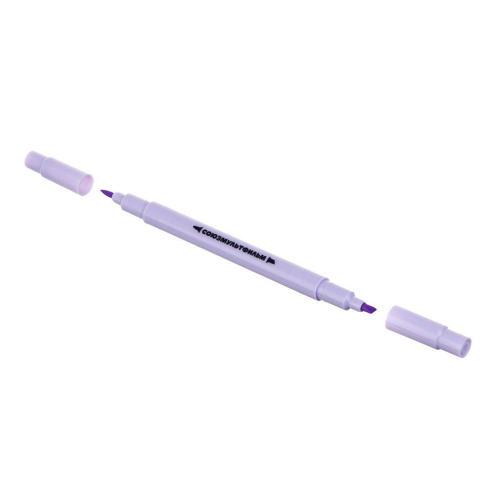 Ежик в Тумане Набор маркеров-выделителей 2-стор, 6 цв. "пастель" након.скош.3мм/круг 1мм, пласт.бокс, арт.№ 805-044