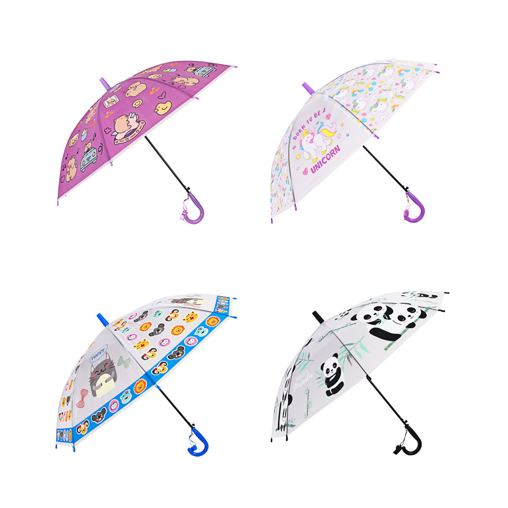 Зонт-трость детский, диаметр 82 см, 8 спиц, металл, пластик, ЭВА, арт.№ 302-409