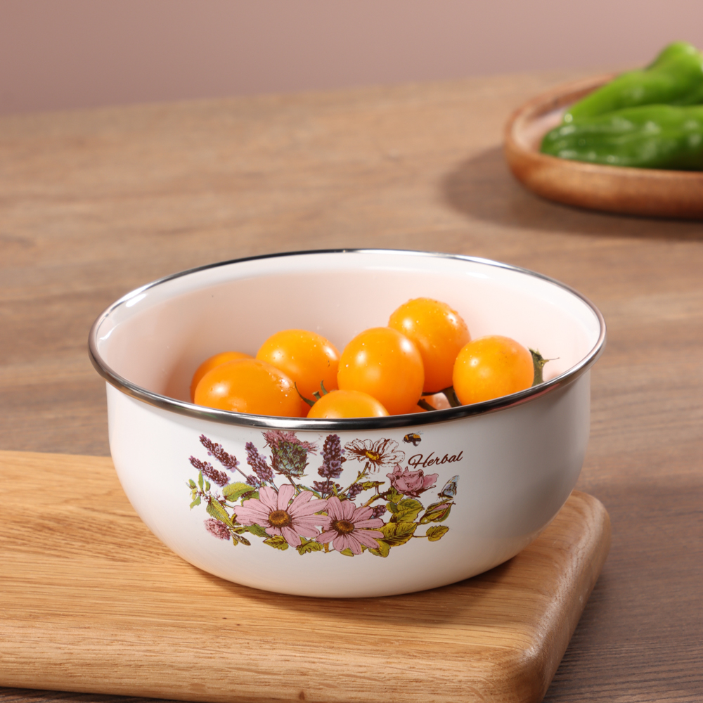 Набор мини-кастрюли 2шт.+салатник 1шт., с крышками, 6 пр (14/16/+14см, 0,7/1,1+0,7л) "Ботаника", арт.№ 894-011